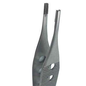 Pince à tissus Adson Brown en acier inoxydable, plate, fenêtrée, de 4-3/4 pouces de long, 9x9 dents, droite, qualité supérieure - Product Image 2