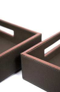 Rectangular Faux Leather Serving Tray for Dining <b>Table</b> Decorative Tray for Parties Coffee <b>Table</b> <b>Vanity</b> Organizer Home Decor - Product Image 3