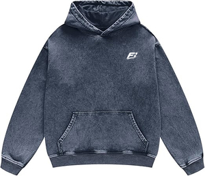 Sweat-shirts à capuche en coton mélangé délavé pour femmes, personnalisables avec logo, coupe oversize, respirants, pour l'hiver, avec poche avant pour logo OEM, USA - Product Image 1