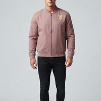 Blouson bomber uni pour homme, col montant, fermeture éclair intégrale, style décontracté, streetwear, séchage rapide, respirant, matière polyester, hiver