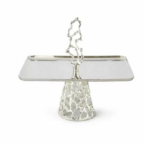 Bandeja de Servir de Acero Inoxidable de Lujo con Asa Dorada, Bandeja Metálica Decorativa Estilo Árabe para Té y Café - Product Image 2