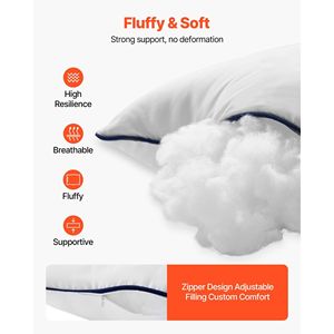 Set di 2 Cuscini Decorativi Quadrati Bianchi 20x20 Pollici, Morbidi e Rilassanti, Alternativa alla Piuma con Imbottitura in Fibra di Poliestere - Product Image 2