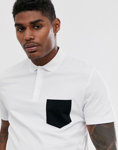 Polo à manches courtes blanc pour homme avec poche noire, style décontracté, tissu Oxford 100% coton respirant, coupe classique - Product Image 2