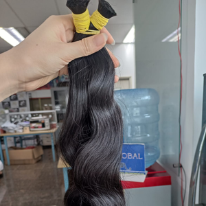 Extensiones de cabello humano RAW ondulado negro natural de buena calidad original 100% a granel - Product Image 2