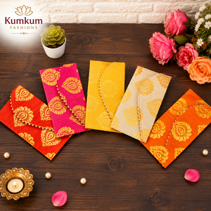 Indian Festive Wedding Party Favors Shagun Brocade Wallet <b>Envelopes</b> Handmade Magnetic Button Thanksgiving Diwali Return <b>Gift</b> - Product Image 1