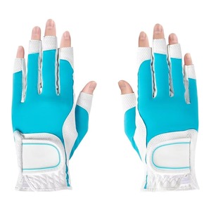 Guantes de Golf sin Dedos para Hombre, de Cuero Genuino Blanco, Antideslizantes, Transpirables, que Absorben la Humedad, con Correa de Muñeca Ajustable - Product Image 1