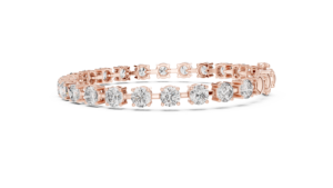 Ensemble de bracelets tennis de luxe en or rose 18 carats, avec diamants taillés en laboratoire uniques et plaqués rhodium, pour usage quotidien, bureau, mariage et fiançailles - Product Image 4