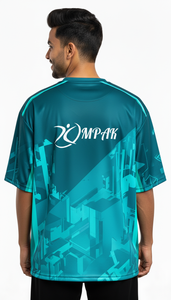 T-shirt oversize pour homme, streetwear urbain, sublimation, décontracté, tendance quotidienne - Product Image 2