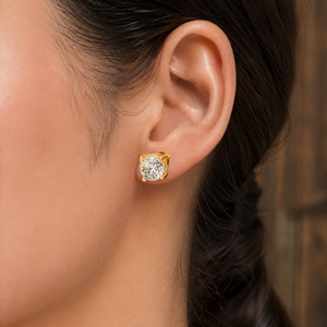 Luxury Brilliant Cut VVS Lab Grown Diamond Stud Earrings Unisex 10K 14K 18K Gold Premium Solitaire Wedding Bridal Jewelry - Product Image 1