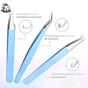 Ensemble de pinces à cils en acier inoxydable Ryzer Studio, 1 pièce, pointe incurvée et pointue, outils de beauté pour extensions de cils, maquillage et outils - Product Image 5