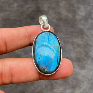 Colgante de Plata de Ley 925, colgante de piedras preciosas de labradorita, colgante hecho a mano, joyería de labradorita, regalo para ella - Product Image 5