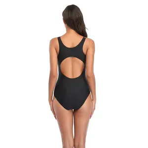 Traje de baño de una pieza para mujer, traje de baño deportivo con bloques de color, traje de baño de playa de corte ajustado, traje de baño deportivo, de secado rápido, para verano - Product Image 4
