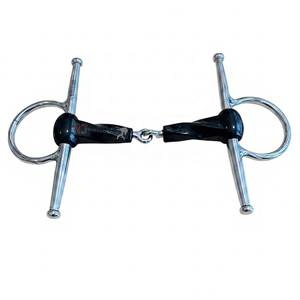 Riaz Jamal  International Mors de cheval en acier inoxydable et caoutchouc à torsion lente, à joues pleines, avec anneaux pehlam/gaga / mors D - Product Image 1