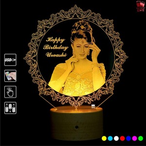 Hot Sale Personalized 3D Illusion LED Birthday Night Lamp <b>Name</b> Photo Acrylic Light Decorative Home Bedroom Table Bulk Supplier - Product Image 1