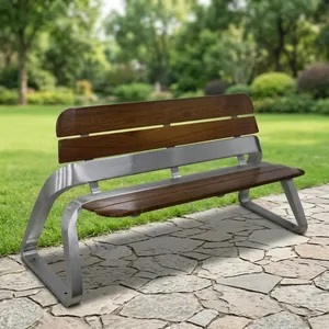 Three Seater Wooden Office <b>Sofa</b> <b>Bench</b> with Silver Metal Frame for Reception Lobby Waiting Area Commercial Seating - Product Image 1
