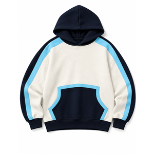 เสื้อฮู้ดผ้าฝ้ายฟลีซสีสันตัดกันแบบยูนิเซ็กส์ เสื้อกันหนาวแบบสวมหัวลำลอง สปอร์ตแวร์ สตรีทแวร์ - Product Image 2