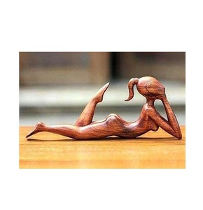 Escultura de Yoga de Madera de Lujo Hecha a Mano, Figura Meditando para Hotel, Spa, Centro de Bienestar y Decoración del Hogar - Product Image 1