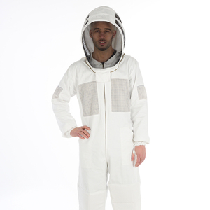 Combinaison d'apiculteur à double voile, voile en maille ventilée à 3 couches et voile rond, poignets élastiques, plusieurs poches - Product Image 1