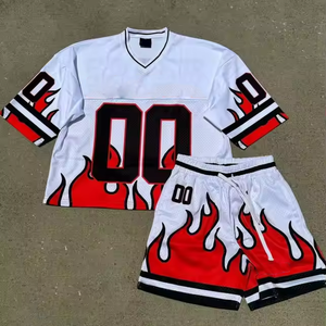 Ensemble de sport d'été personnalisé 2 pièces à séchage rapide en mesh, maillot de football et short pour homme - Product Image 6