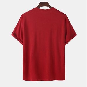 Camiseta Básica de Algodón Pesado para Hombre, Cuello Simulado, Hombros Caídos, Ajuste Holgado, Manga Corta, Tallas Grandes, para Venta al por Mayor - Product Image 2