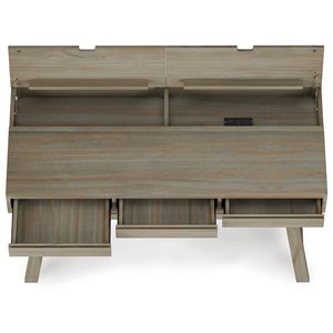 Bureau rabattable gris en détresse Bowman pour le bureau - Product Image 2