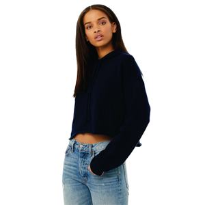 Sudadera con capucha corta negra para mujer, de manga larga, informal, a la moda - Product Image 2