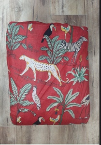 Wholesale Red Animal Print Cotton Cushion Cover <b>Medium</b> Weight Woven Home Textile Patterned <b>Fabric</b> Style Decor Luxury - Product Image 1