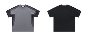 T-shirt pour homme à manches raglan bicolores, col rond, séchage rapide, tricoté, uni, coupe décontractée, longueur normale, 100% polyester - Product Image 4