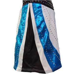 Nouvelle Arrivée Uniformes de Cheerleading en Tissu Extensible de Haute Qualité Bleu Océan Blanc Strass Scintillants pour Scène Personnalisables à 100% - Product Image 6