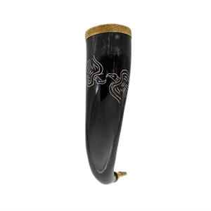 Latest Drinking Horns Best Quality Viking Raven Crow Buffalo Horn Handmade Eco-Friendly Pagan Norse Enactment Vikings Carved - Product Image 1