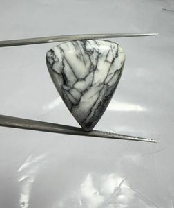 Cabochon de Jaspe Pinolithe Naturel, Pierre Précieuse en Cristal pour Création de Bijoux, Fourniture de Pierres de Guérison, Blanc et Noir - Product Image 1