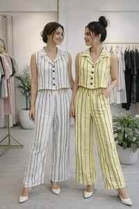 ชุดเซ็ตผ้าฝ้ายทำมือสำหรับผู้หญิง สไตล์โมเดิร์น ดีไซน์เรียบหรู พร้อมรายละเอียดประณีต ทออย่างสบาย ใส่ได้ทุกโอกาส ชุดมิดิ 2 ชิ้น - Product Image 4