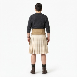 Kilt Unisex Color Caqui, Estilo Utilitario, con Múltiples Bolsillos, para Trabajo, con Correa Ajustable, Diseño Moderno y Personalizado - Product Image 3