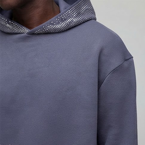 Survêtements d'hiver à capuche unis et écologiques avec strass, faciles à porter, respirants, pour hommes, effet délavé soleil - Product Image 3