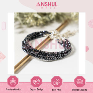 Elegante Tobillera de Cristal de Turmalina Negra Facetada de Grado AAA, Longitud Ajustable, Unisex, Ligera, Versátil, Joyería de Moda - Product Image 3