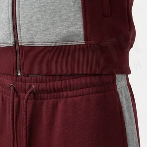 Men's Hooded Tracksuit Color Blocking Zipper Front Full Sleeve Casual Sportswear Autumn Wear Polyester Cotton <b>Blend</b> - Product Image 5