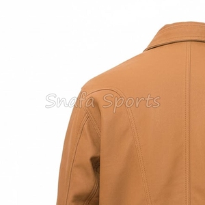 2026 New Style Customized Real Leather Jacket Brown Solid Color High Quality Jacket for Men's Casual Wear - Product Image 6