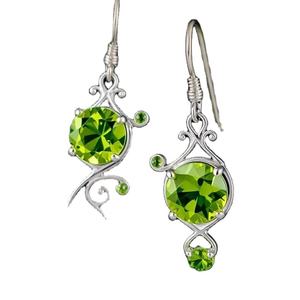 Pendientes colgantes de plata de ley 925 de lujo para mujer, joyería de piedras preciosas de peridoto - Product Image 1