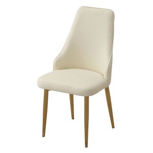 Set di 2 sedie da pranzo in pelle PU bianca con robuste gambe in metallo - Product Image 5