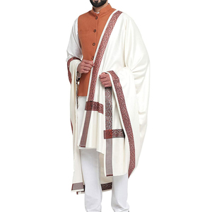 High Quality Wholesale Elegant Solid Casual White Dyed Boundary Printed <b>Men</b> <b>Shawl</b> Windproof Customized Colors Warm Knitted OEM - Product Image 1