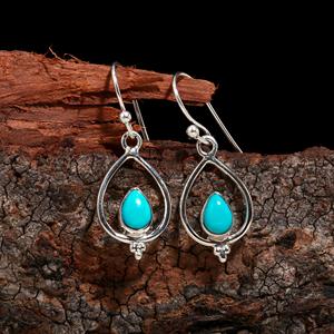 Handmade Arizona Turquoise Drop <b>Earrings</b> 925 Sterling <b>Silver</b> Boho Gemstone Jewelry for Women Statement <b>Dangle</b> At Best Price - Product Image 2