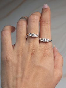 1 CT 3 Stone Lab Grown <b>Diamond</b> <b>Ring</b> in 18K Gold | Trendy IGI Certified Luxury Engagement Wedding <b>Ring</b> | Bridal Jewelry - Product Image 5