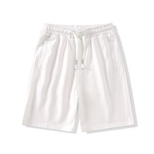 Men's Solid Color Drawstring Bermuda <b>Shorts</b> Casual Knitted Mid Waist Breathable Cotton <b>Shorts</b> - Product Image 2