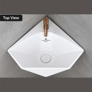 Lavabo mural en céramique moderne pour salle de bain avec robinet monotrou, écologique, facile à nettoyer, capacité de 9 L, pour hôtel et appartement - Product Image 4