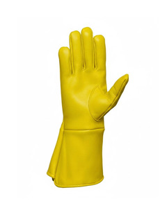 Genuine Leather Medieval Gauntlet <b>Gloves</b> Long Cuff Knight <b>Gloves</b> for Men Premium Yellow Costume Vintage We - Product Image 5