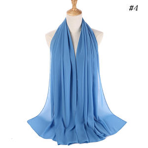 Pañuelo de Chifón Liso para Mujer 72*175CM, Chal, Estola, Envoltura para el Cuello, Pañuelo Decorativo Islámico Musulmán para la Cabeza - Product Image 2