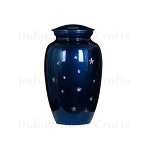 Silver Metal Durable Cremation Urn Adult Ashes <b>Memorial</b> Star Pattern Tabletop <b>Keepsake</b> Vase Decoration - Product Image 2