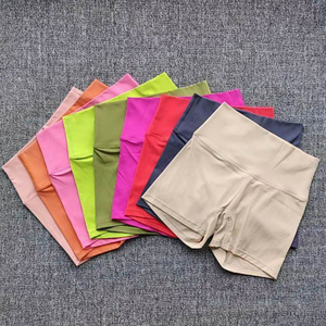 Shorts de Yoga para Mujer, Cintura Media, Color Morado Sólido, Sin Costuras, Spandex/Nylon/Poliéster, Cintura Elástica, para Fitness, Running, Ciclismo, Corte Corto - Product Image 2