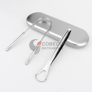 Tapered Tip Tongue Scraper Stainless Steel Precise Back Cleaning Targeted <b>Plaque</b> <b>Removal</b> Instrument - Product Image 1