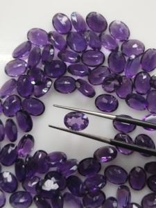 Ametyste africaine naturelle 8x6MM, taille ovale, violet, meilleure qualité, pierre précieuse en vrac certifiée pour la fabrication de bijoux - Product Image 5